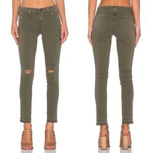 J BRAND | Green Jungle Mid Rise Distressed Skinny Jeans - Size 29